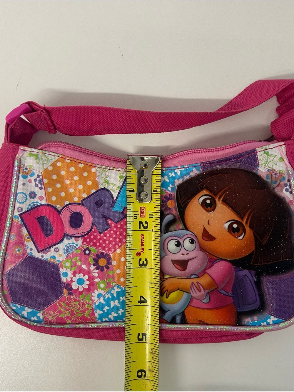 Vintage Dora Kids Pink Crossbody Shoulder Bag with Character Art - Picture 5 of 6